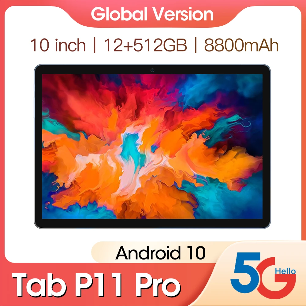 

New Tablet Android 10 Tab P11 Pro 12GB RAM 512GB ROM 10 inch 10 Core tablets PC 1920*1200 5G Network WiFi GPS Phone Call tablete