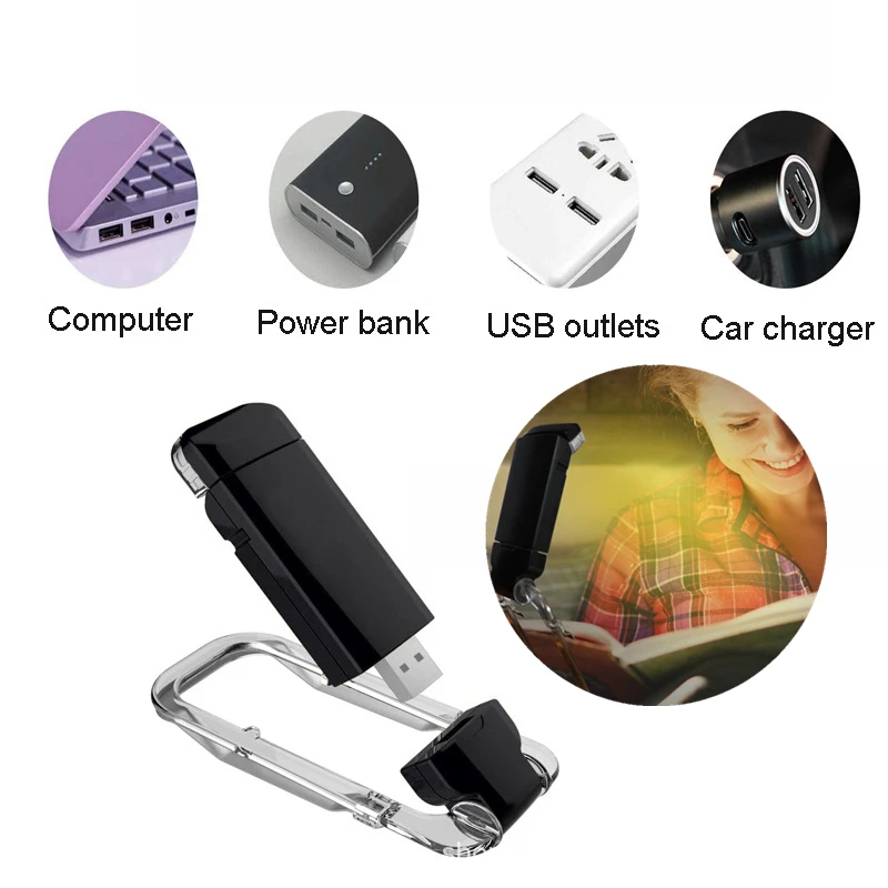 

Mini LED USB Rechargeable Book Reading Light Portable Bookmark Read Night Lamp Brightness Adjustable Eye Protection Clip Light
