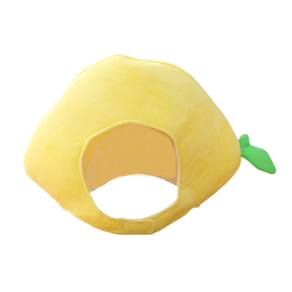 

Lemon Hood Women's Summer Hats Lovely Plush Decor Prop Adorable Head Cover Headgear Decorative Party Short Shaped Miss