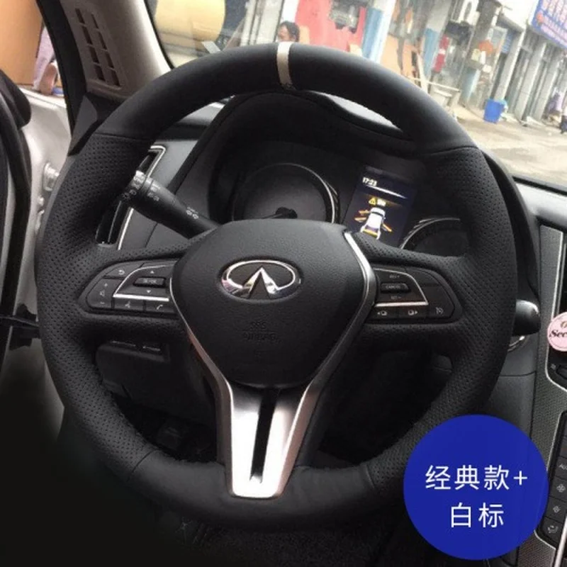 

Cover Customized Leather Suede Car Steering Wheel Cover for Infiniti Q50L QX60 Q70 G25 FX37 Interior Car Accessories