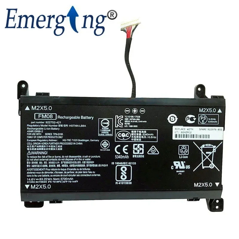 14 6 В 83 22 Втч новый оригинальный аккумулятор для ноутбука FM08 HP OMEN 17-an013TX 17-an014TX TPN-Q195