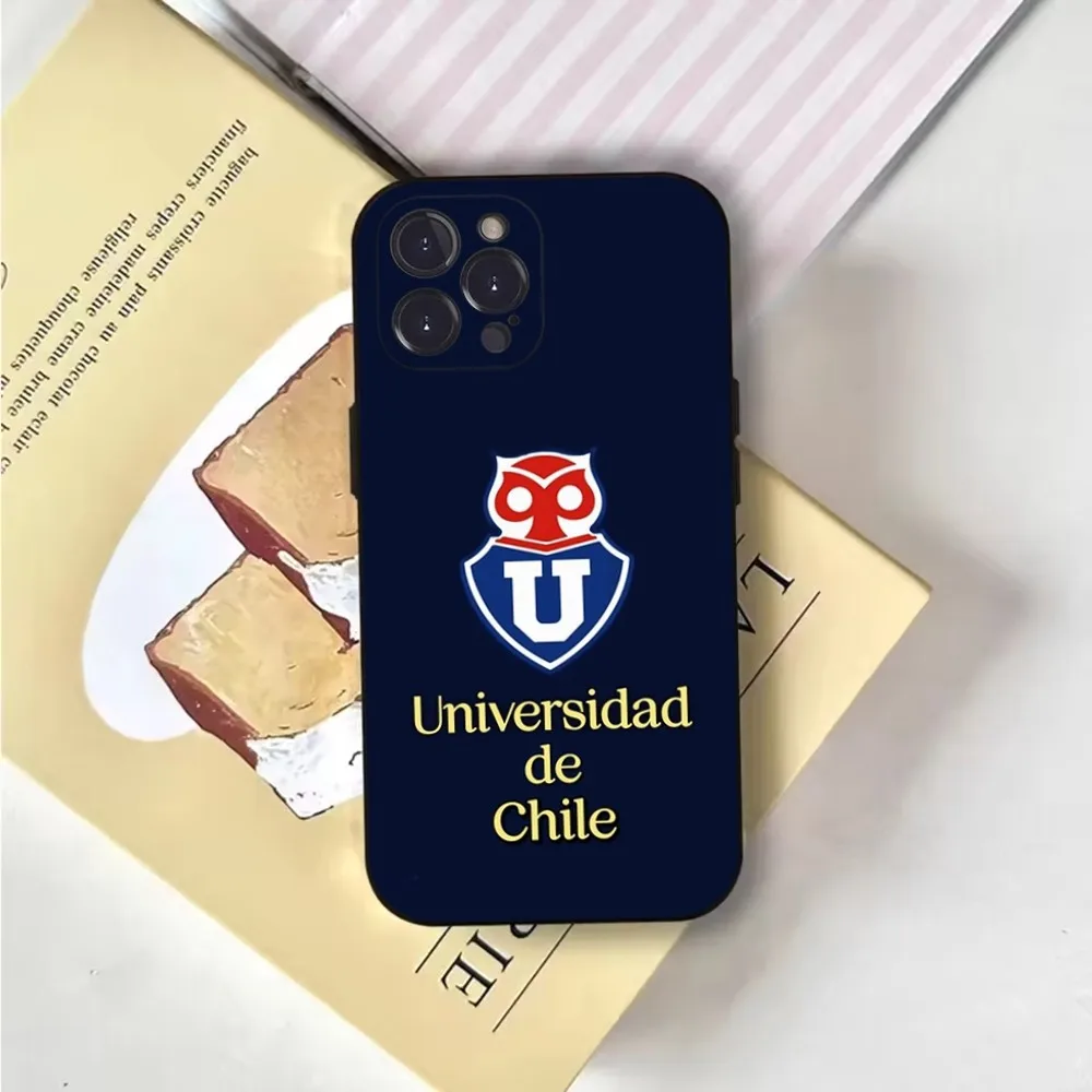 Чехол для телефона с логотипом Chile U-University iPhone 16 15 14 13 12 11 Pro X XS Max XR Plus Mini Soft Black Cover