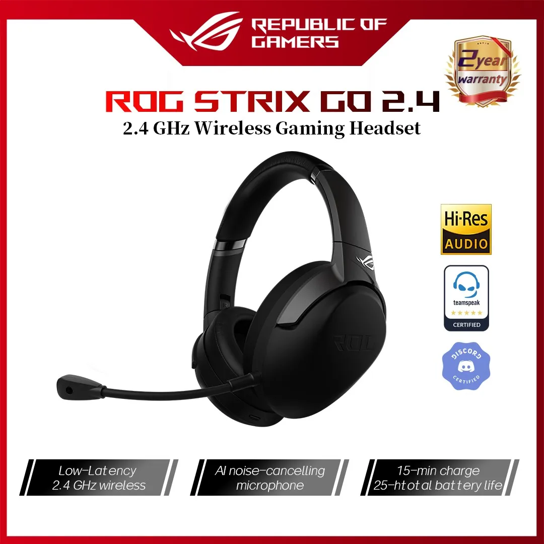 

Original Asus ROG Strix Go 2.4 Wireless Delay Free Games USB 2.4 GHz Adapter AI Supply Noise Reduction PC Switch PS5 Earphones