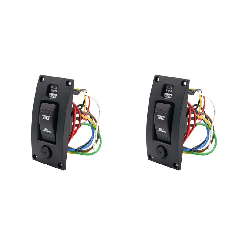 

2x12-24 В переключатель отводящего насоса, водонепроницаемая панель управления для очистки бортовой колоды с сигнализацией для лодочных отводящих насосов, панель переключателя включения/выключения