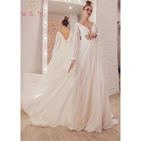 Cheap Chiffon Pregnant Wedding Dresses 2022 Full Sleeves V Neck Empire Waist Maternity Beach Bride Gown Corset Back Bridal Women