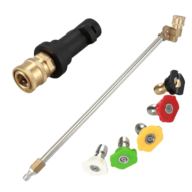 

High Pressure Cleaning Extension Rod Set with 5 Nozzles Pressure Washer Adapter Kit for Garden Yard Car Wash Gardening Supplies