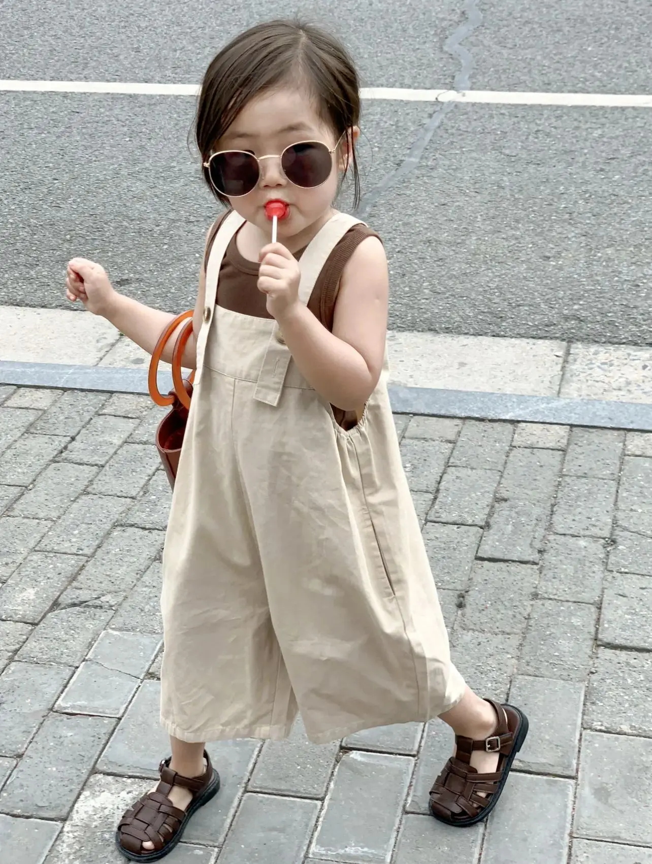 

Baby Set for Girls Spring Summer Infant Solid Sleeveless Vest+Adjustable Overalls Newborn Suits Kids Children Clothing