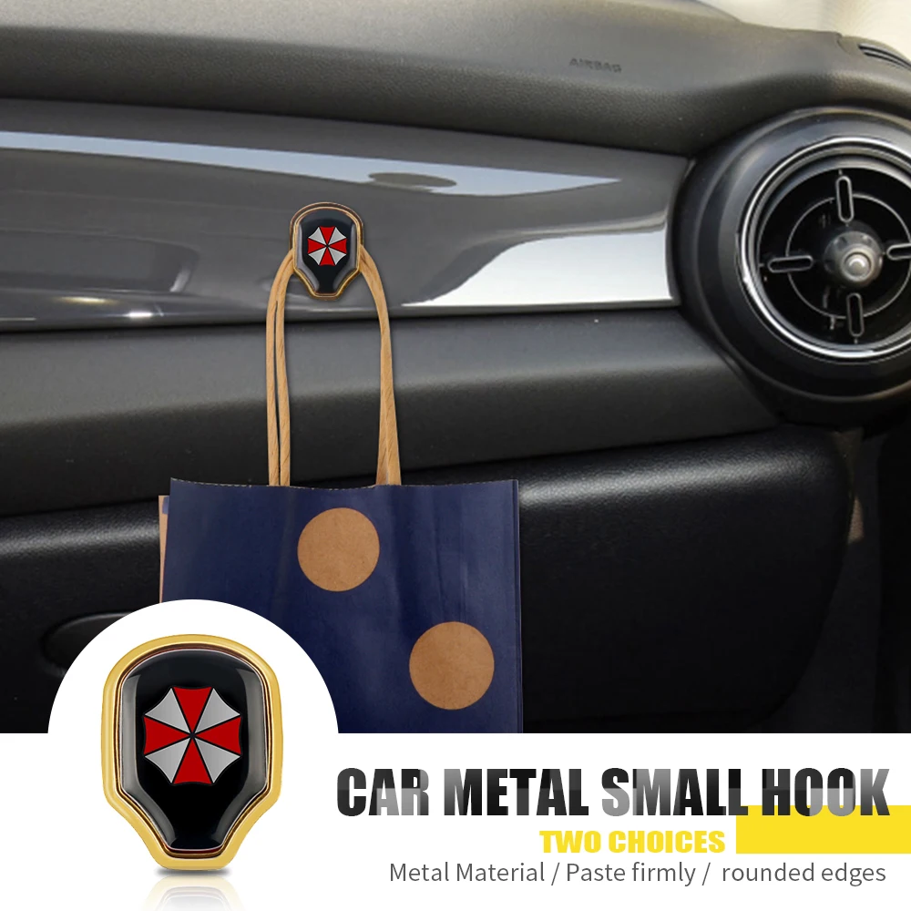 

1/2/4PCS Umbrella Corporation Car Hooks Stickers Purses Bags Holder Organizer Hanger Auto Accessories Universal For All Cars