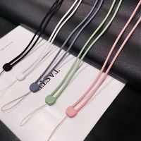 silicone long phone lanyard for iphone huawei samsung redmi xiaomi necklace strap candy color for working card badge keychain