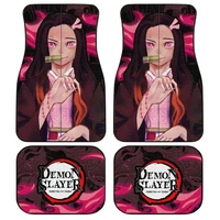 demon slayer nezuko car floor mats custom anime car accessories 4pcs pack