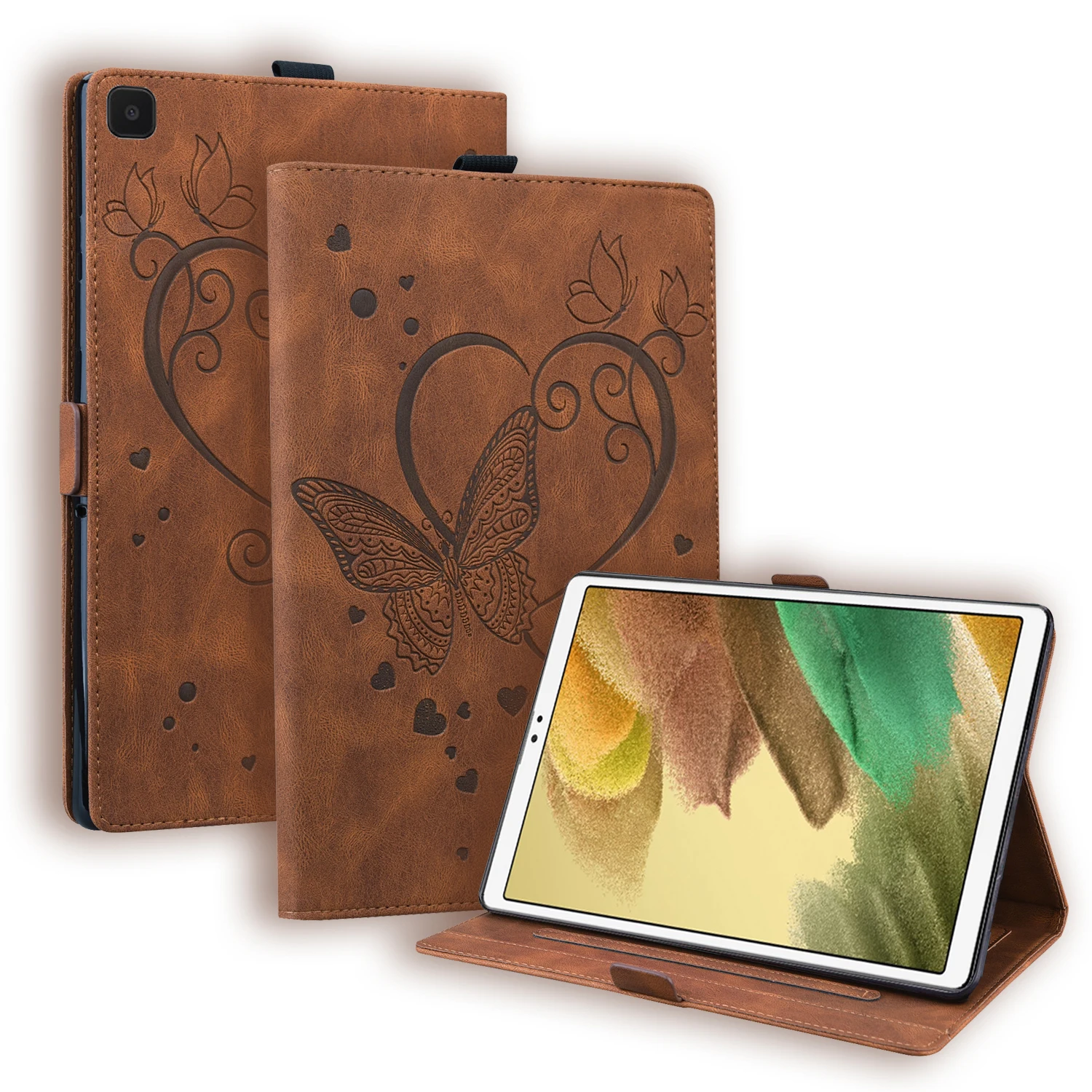 

Butterfly Embossed Cover Case with Card Slots For Samsung Galaxy Tab A7 Lite 2021 SM-T220 SM-T225 8.7" Tablet PC Magnetic Funda