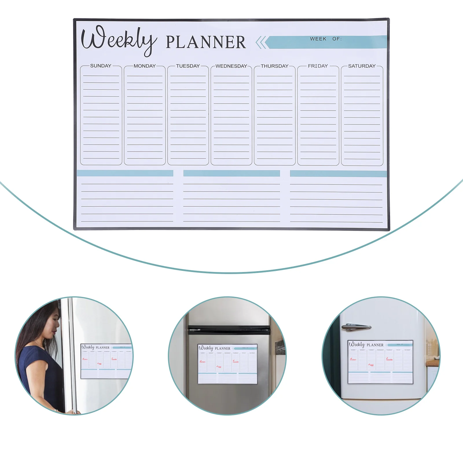 

1Pc Magnetic Plan Sticker Erasable Weekly Plan Sticker Useful Schedule Board