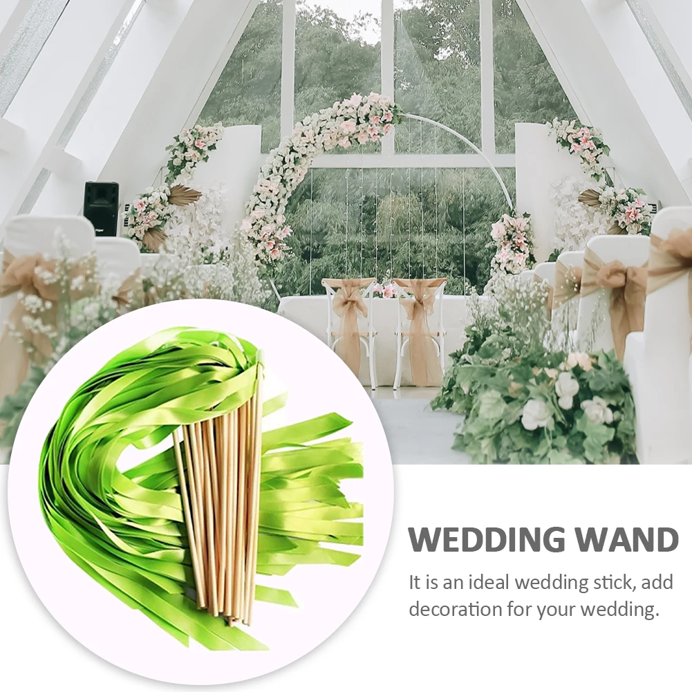 

50/20 Pcs Colorful Dyed Ribbon Wedding Wand Party Supplies Christmas Wedding Wand with Gold Bells for Wedding Decorations