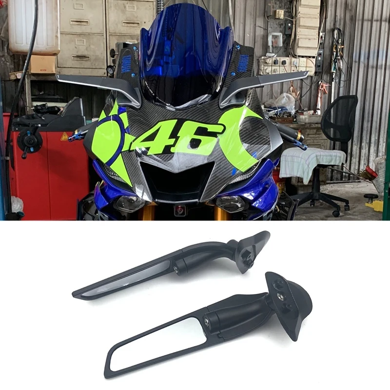 

Motorcycle Mirror Modified Wind Wing Adjustable Rotating Rearview Mirror Accessories For YAMAHA YZF-R6 2017-2021