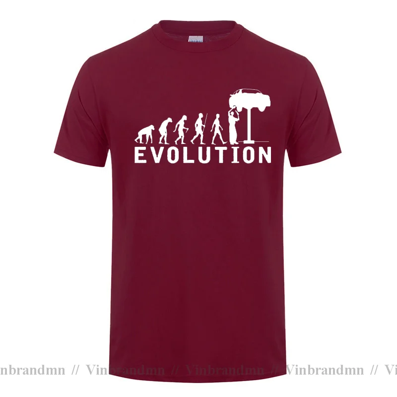 Летняя мужская футболка Evolution Auto Mechaniker Mechanic Car повседневная с короткими рукавами