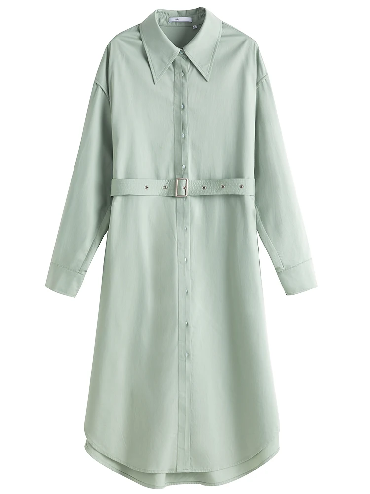 Женское платье-рубашка fansilеним повседневное розовое офисное платье с длинным