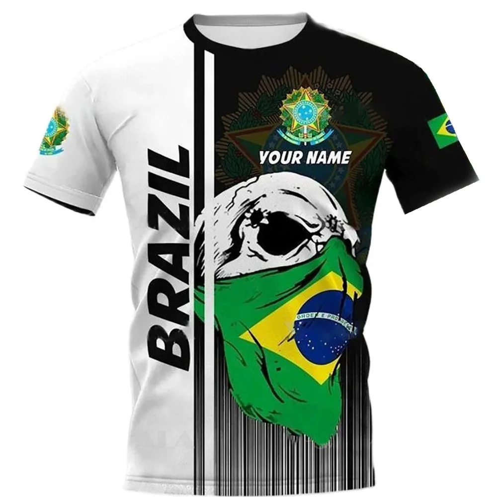 

Summer Army Veteran Print Men's T-shirt Brazil Soldier Casual O-Neck Loose Short Sleeve Camouflage Commando Men Clothing Top Tee