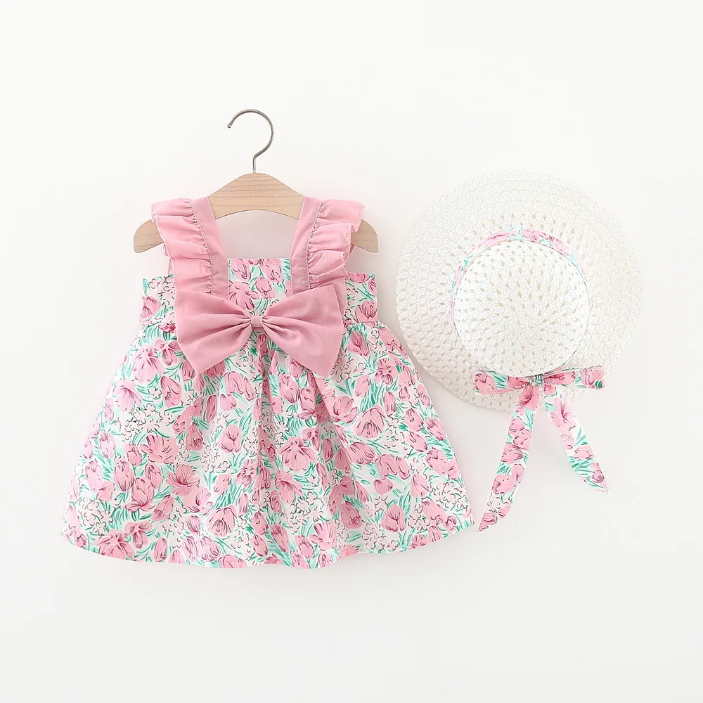 

Melario/Летняя одежда для маленьких девочек; Одежда для малышей; Пляжные платья для малышей; Милое хлопковое платье принцессы без рукавов с цве...