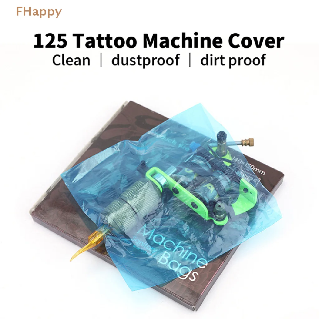 

125 шт., одноразовые чехлы для тату-машинки, 130x130 мм