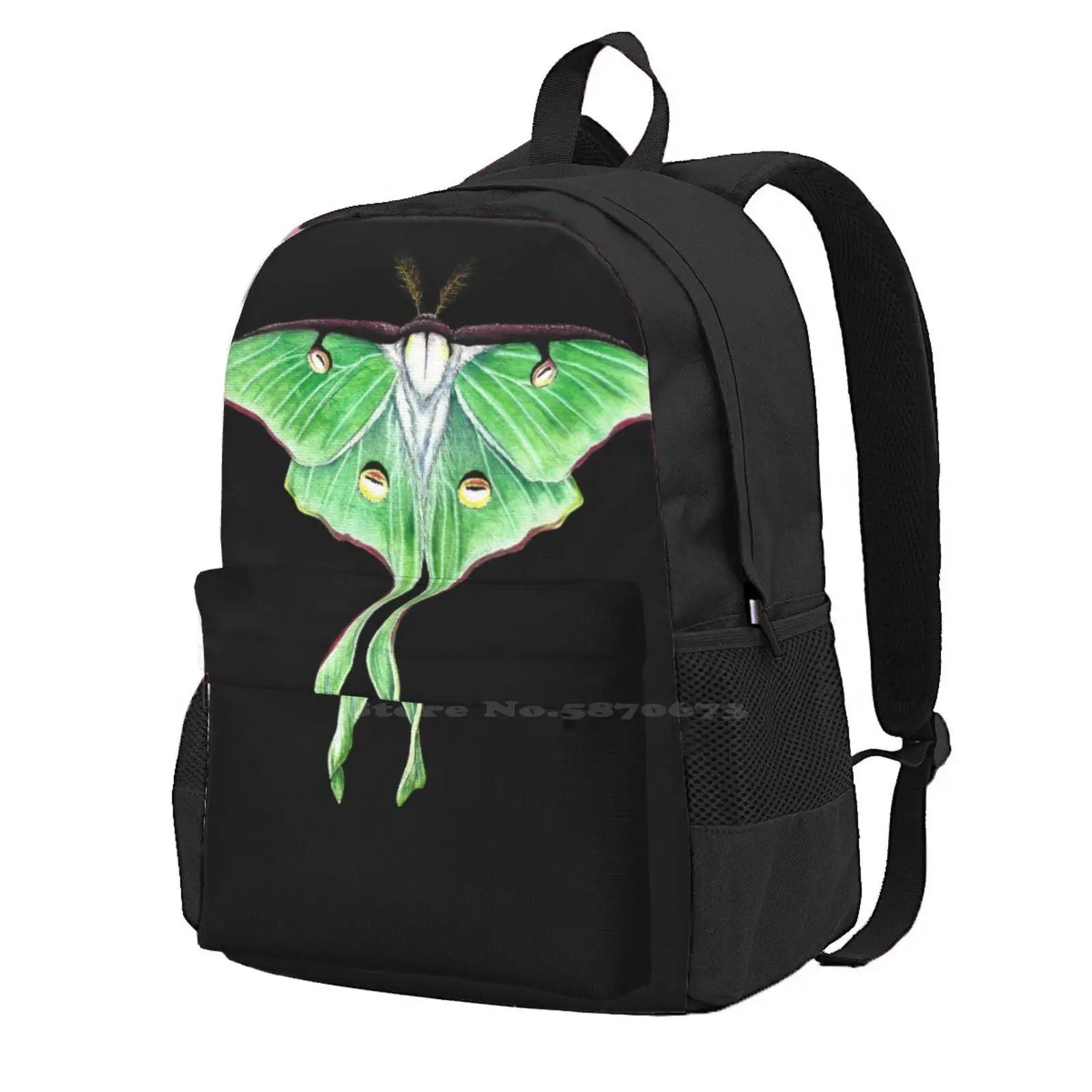 

Дорожный рюкзак для ноутбука Luna Moth, школьные сумки Luna Moth Graphic, Естественная история, научная иллюстрация, Sciart, биология, дикая природа