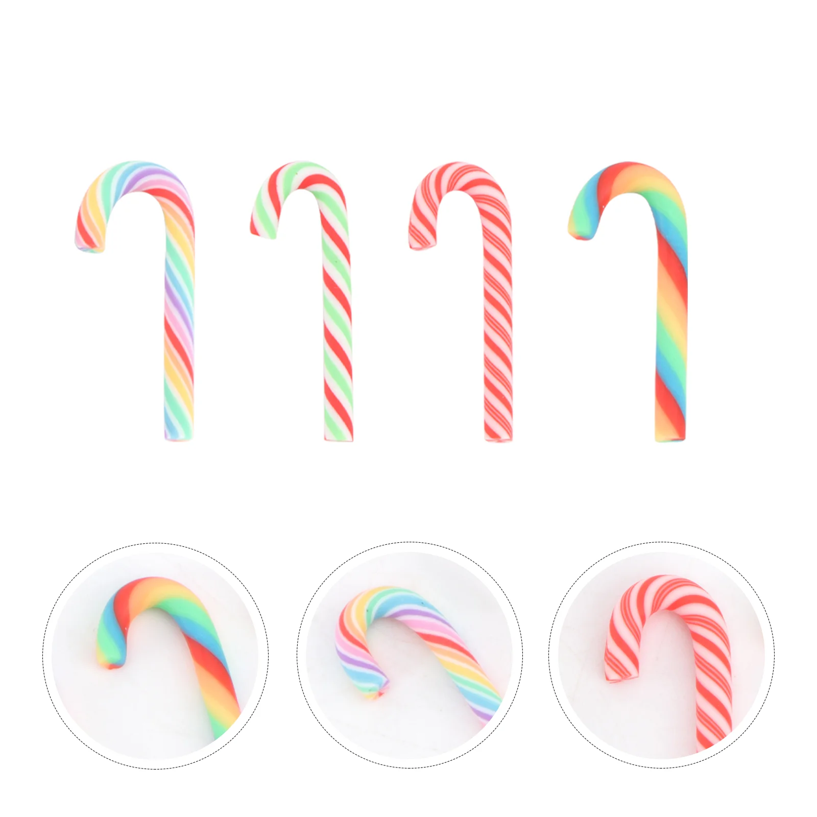 

40Pcs Colorful DIY Case Accessory Christmas Candy Red and Miniature Christmas Decor Candy Cane Charms