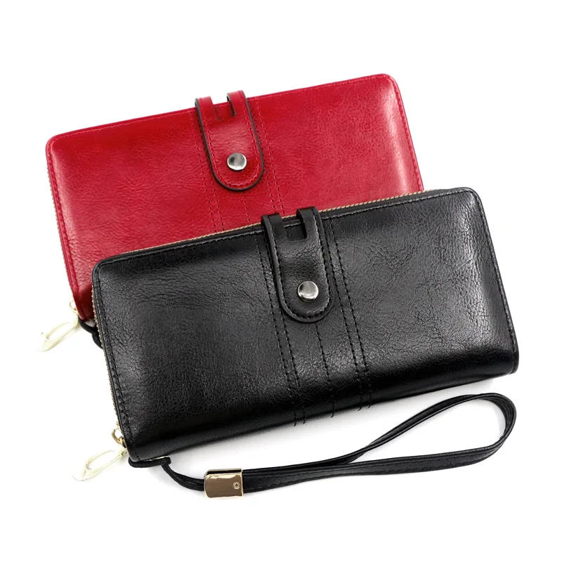 RFID Wallet Women Hasp Zipper Walets PU Leather Phone Holder Female Purse Long Womens Wallets Ladies Clutch Coin Purse