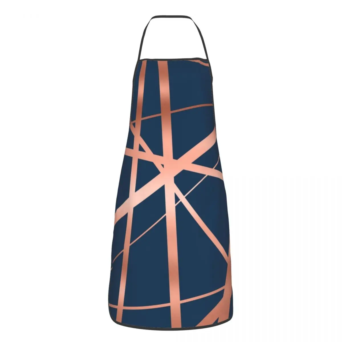 

Navy And Copper Luxe Geometric Abstract Pattern Apron Women Men Unisex Kitchen Chef Geometry Tablier Cuisine for Cooking Baking