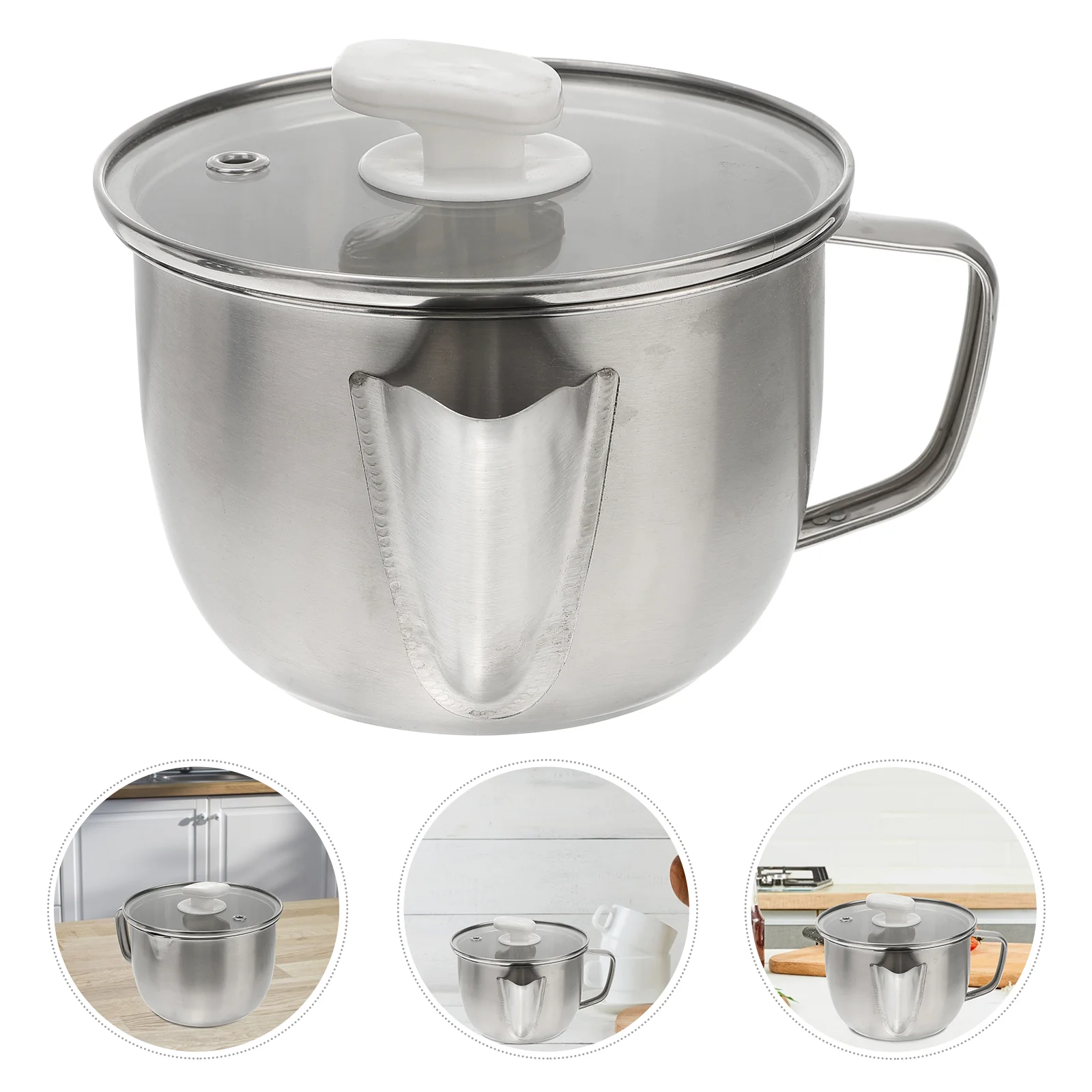 

Grease Oil Strainer Pot Container Can Stainless Metal Separator Lid Filter Storage Steel Fine Mesh Cooking Fat Handle Bowl Honey