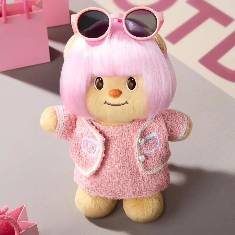 Фото В наличии: Оригинальный плюшевый мишка Butter Teddy Bear из серии OOTD, милый виниловый плюшевый сюрприз-бокс, кукла-подвеска для сумки, модный подарок на день рождения для девочки №5