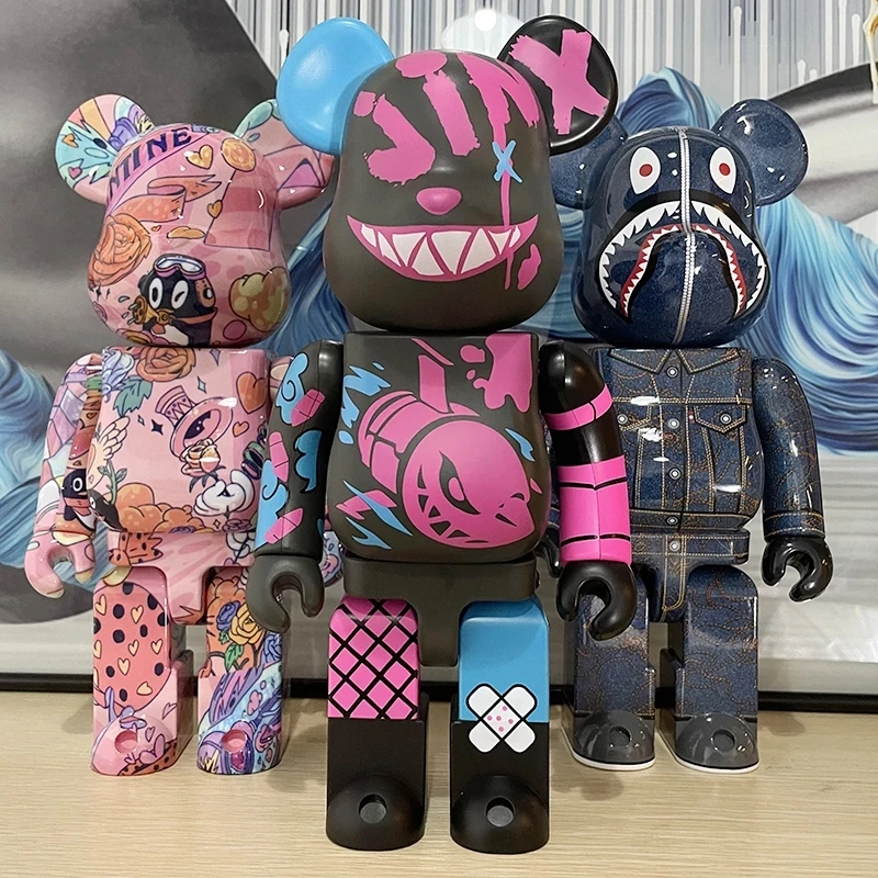 

Bearbrick400 % Jinx Marshmallow Surf 2G глупый панк-браслет BE @ RBRICK 28 см LOL красочные гальванические настольные куклы трендовые игрушки