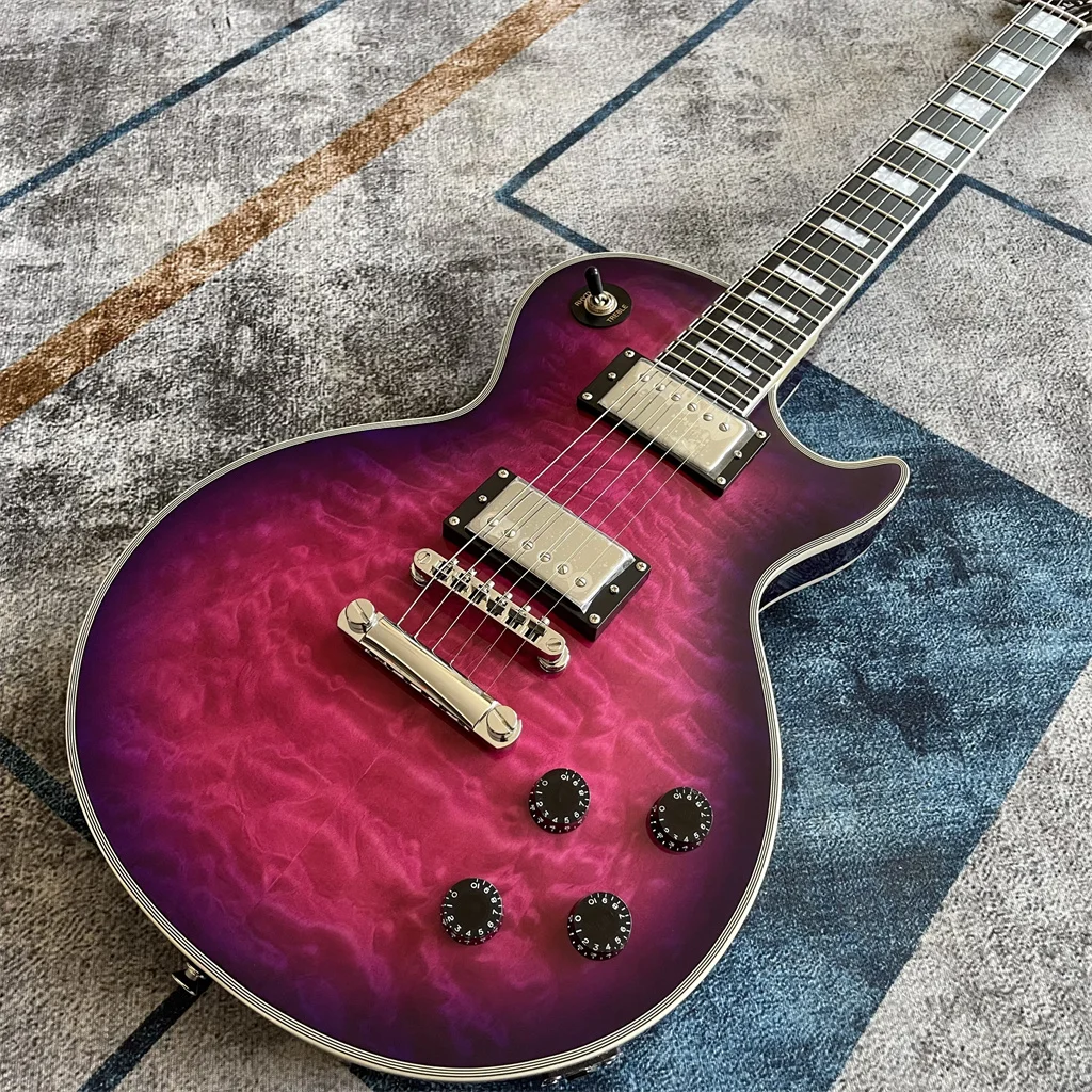 

New Custom Purple Burst Color Electric Guitar With Ebony Fingerboard Chrome Hardware Guitarra Eletrica High Quality Guitare