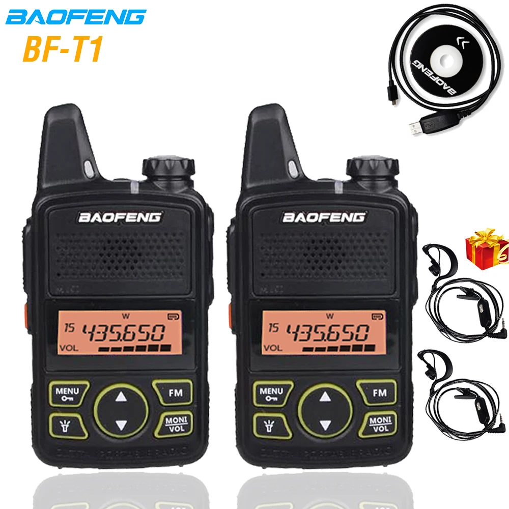 Baofeng BF-T1 Mini Walkie Talkie UHF Handheld Two-way Radio bft1 Ham Radio Portable FM Transceiver Kids 5km CB Radio Intercom