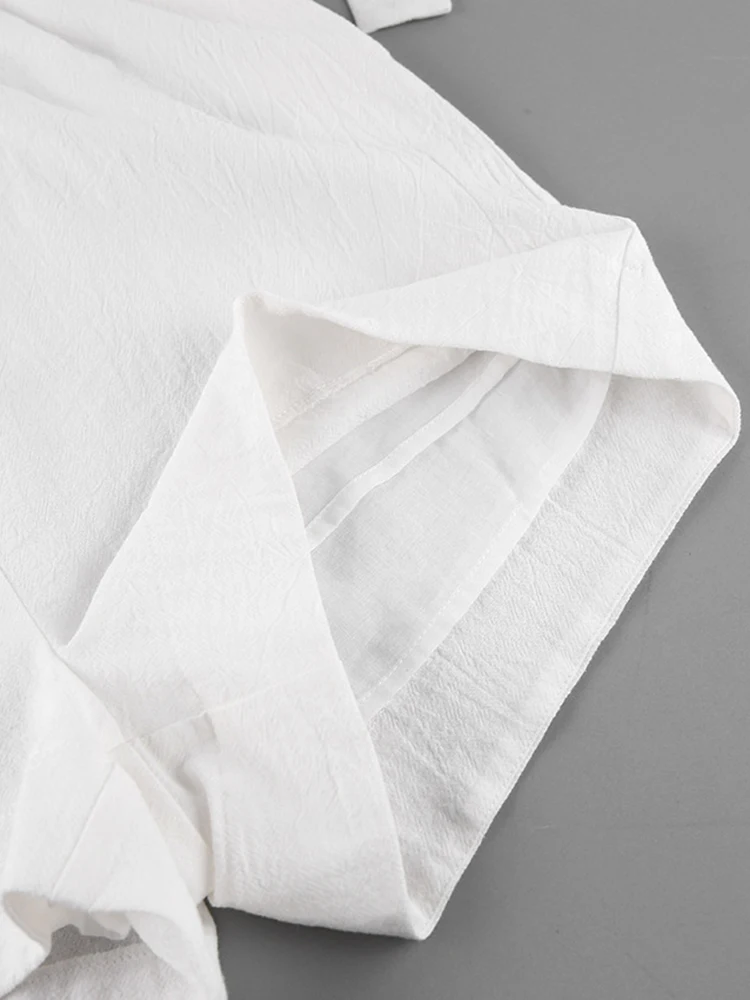 Женский хлопковый комбинезон с высокой талией повседневный белый Облегающий без