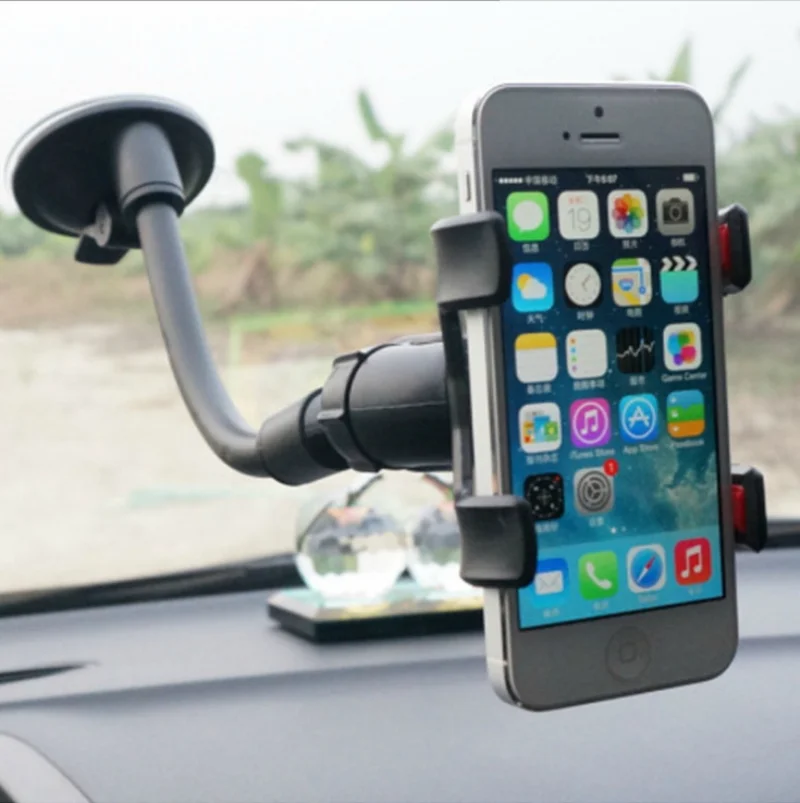 

360 Rotate Car Phone Holder Windshield Cell Phone Support For iPhone 12 13 Pro XS XR Mobile Phone Stand Mount Long Arm Clip