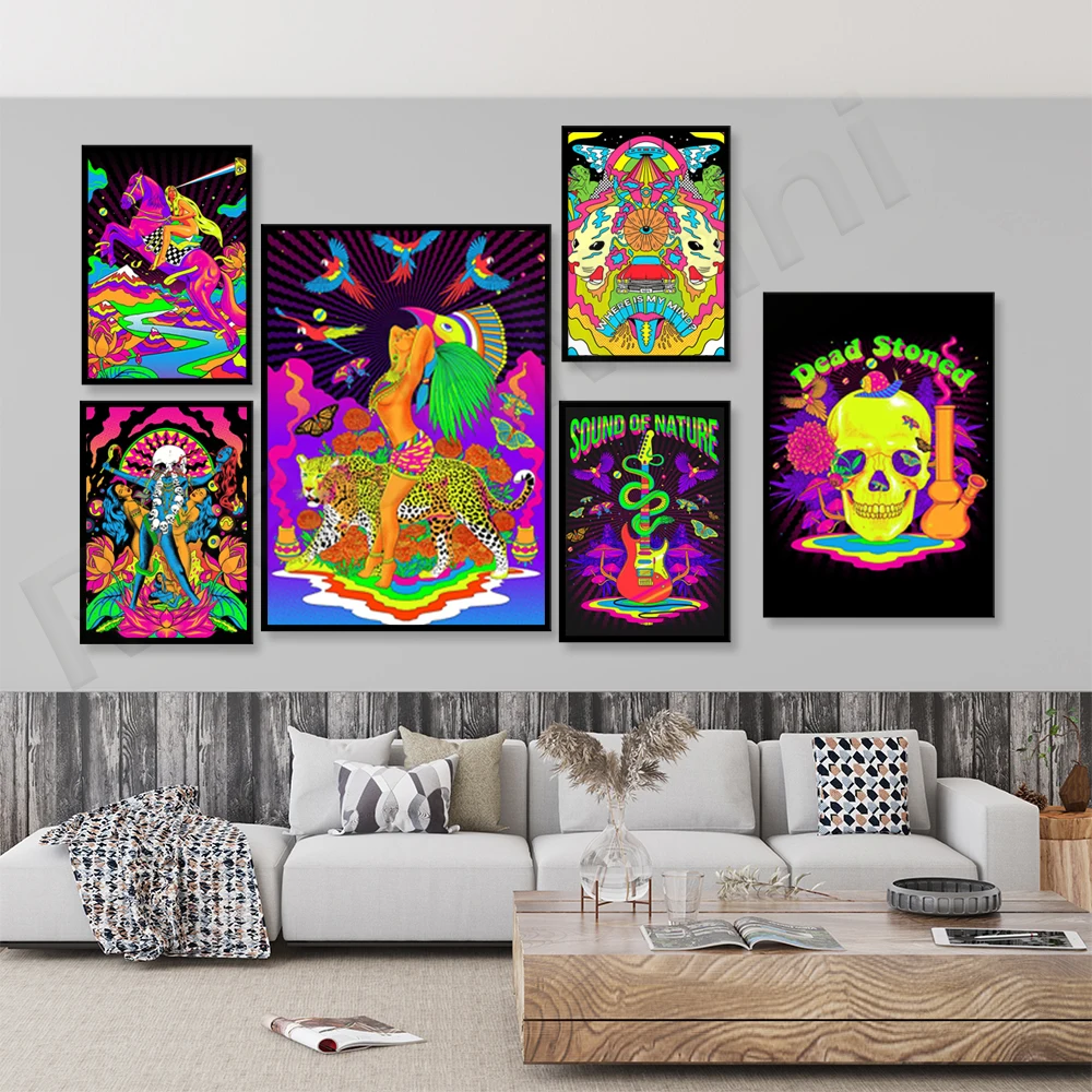 

Aztec Goddess, Sound of Nature Psychedelic Mind Vision Magic Painting Wall Art Poster and Print Home Decor