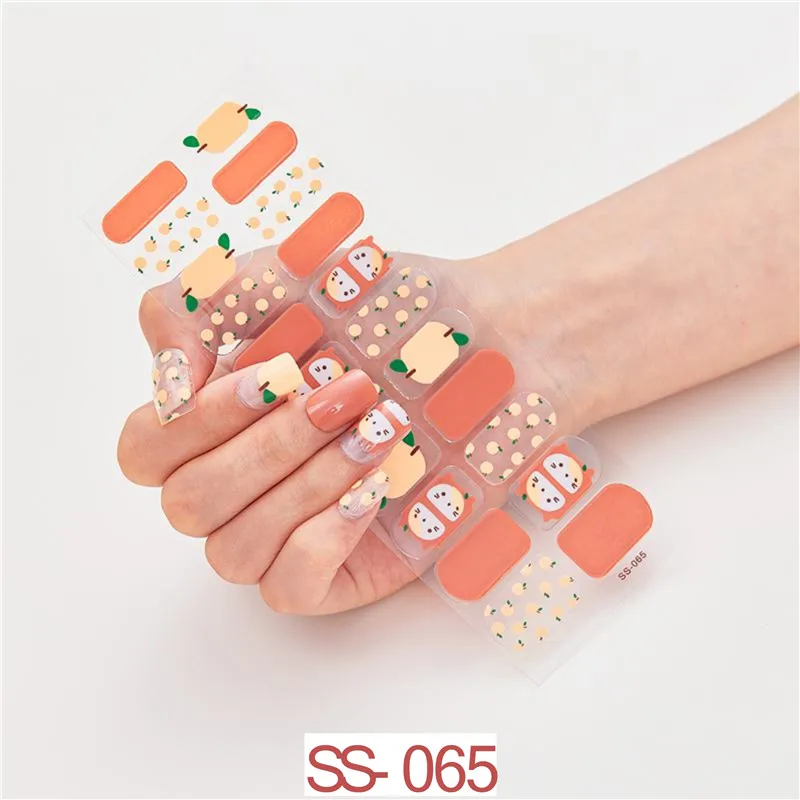

Manicure DIY Decorations Tearable Nail Art Sticker Nail Art Patch Whole Nail Wraps Floral Rainbow Slider Ahesive Nail Decal