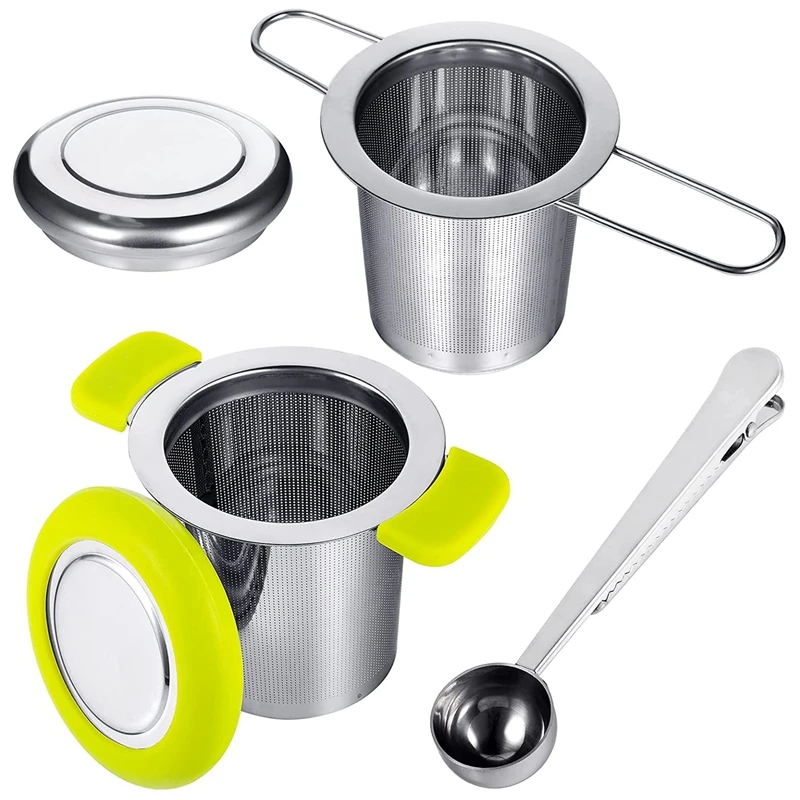 

Tea Infuser With Scoop,Double Handles For Hanging On Teapots, Mugs, Cups To Steep Loose Leaf Tea And Coffee