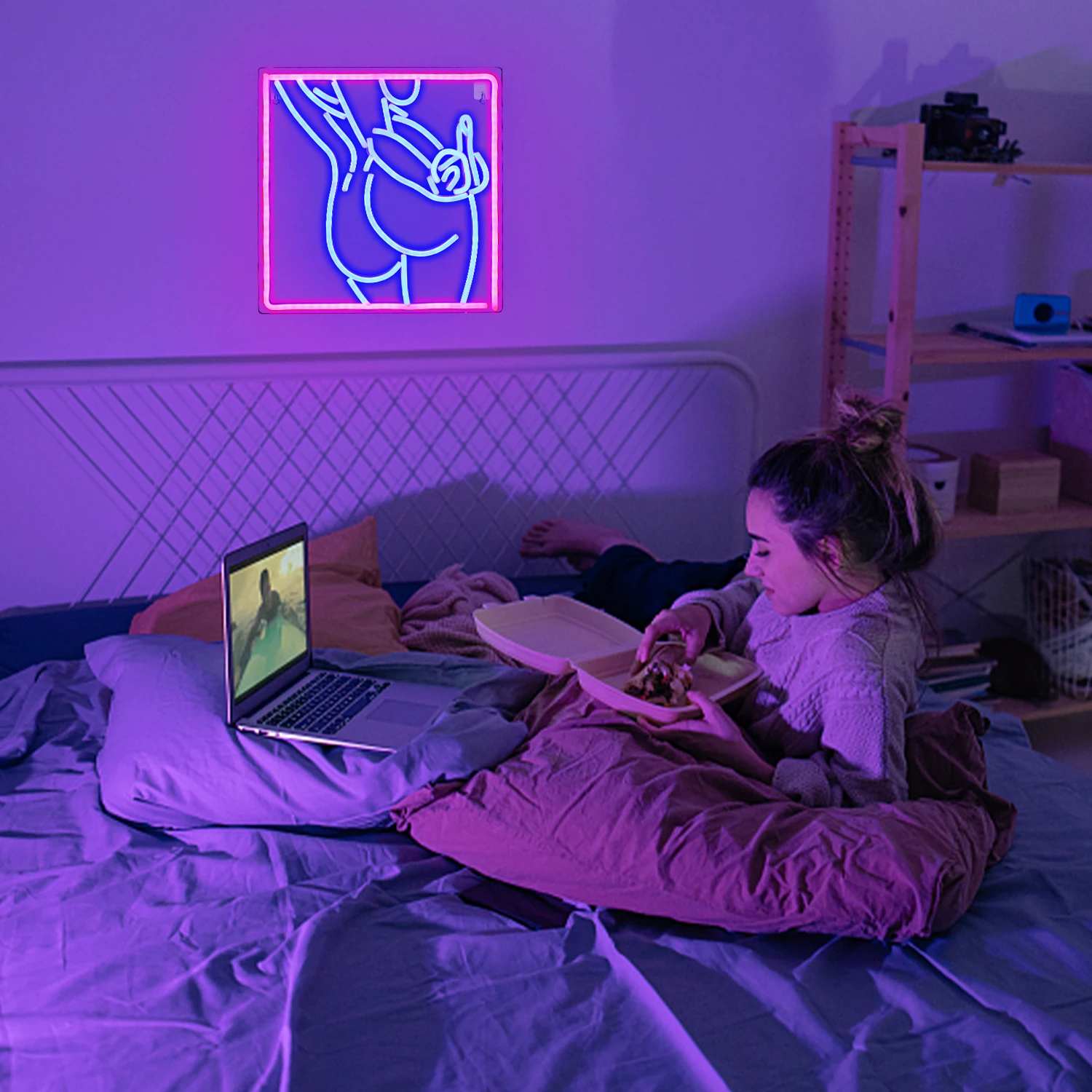 Wanxing Sexy woman neon sign, middle finger led neon sign, Sexy girl led light, female ass night light up images - 6