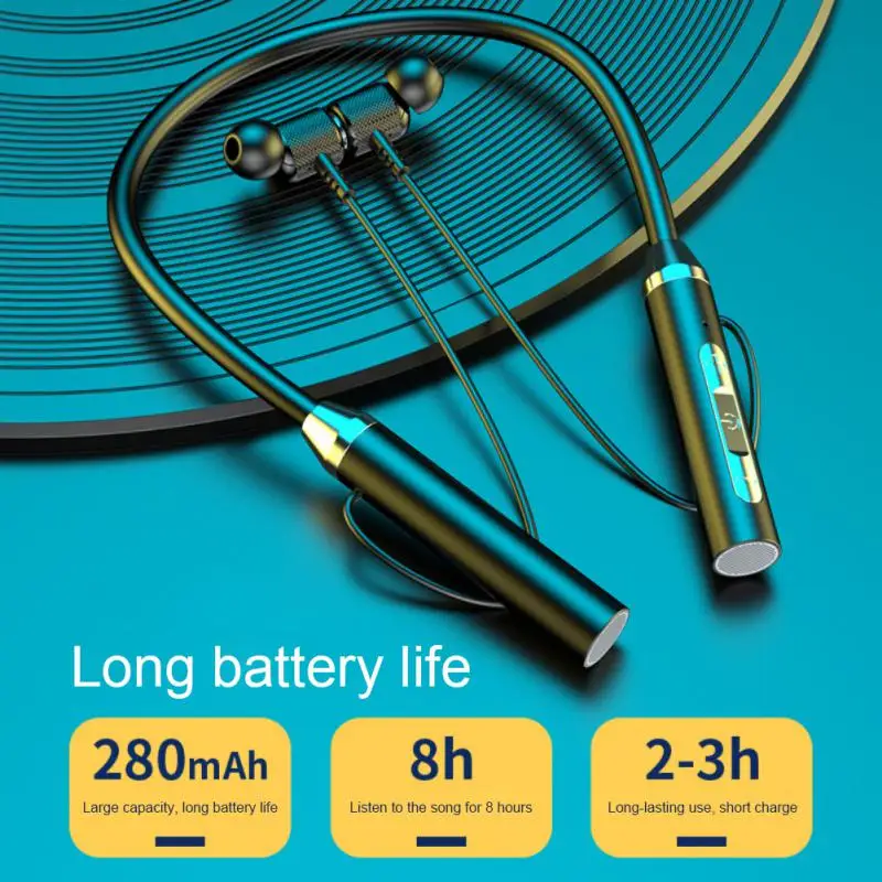 

New G01 TWS Wireless 5.2 Magnetic Sports Waterproof Long Battery Neckband Earphones TWS Earbuds Headset With Mic