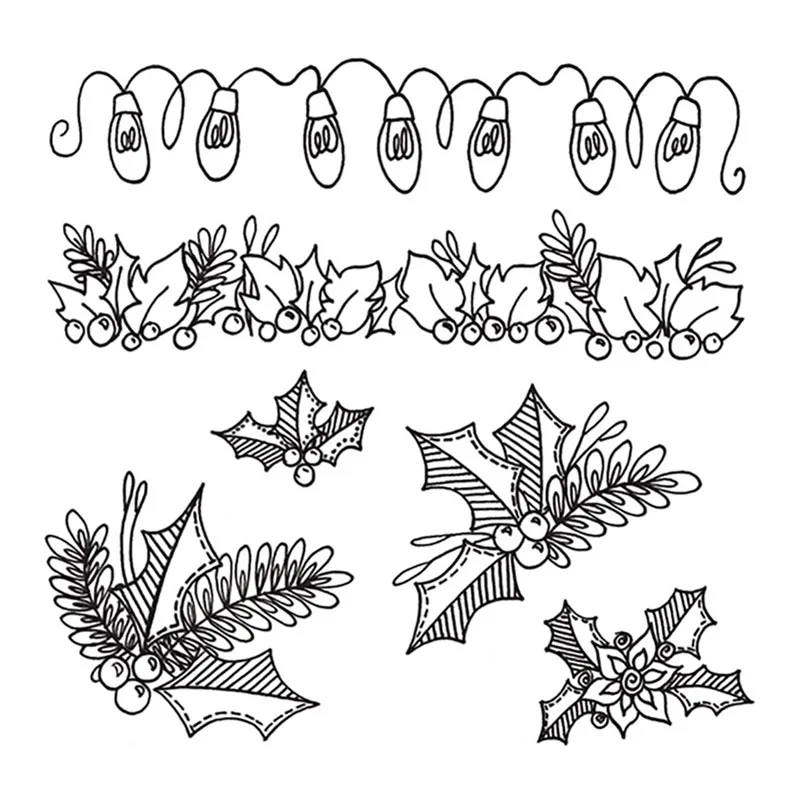 

Набор прозрачных штампов Holly and Ivy, рождественские штампы для рукоделия, новинка 2022 30