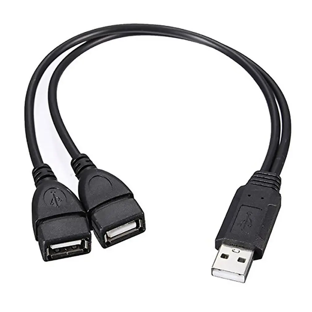 

1m Data Cable USB 2.0 Dual USB Male To Female Portable Convenient 2 In 1 USB Charging Power Cord Extension Cable