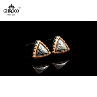 ghroco high quality exquisite surface laser printed triangle shirt cufflinks fashion luxury gifts for business men ladies
