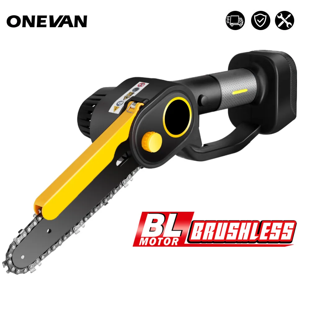

6 Inch 20V Brushless Electric Chain Saw Cordless Mini Handheld Pruning Saw Portable Woodworking Tool for Makita 18V Battery