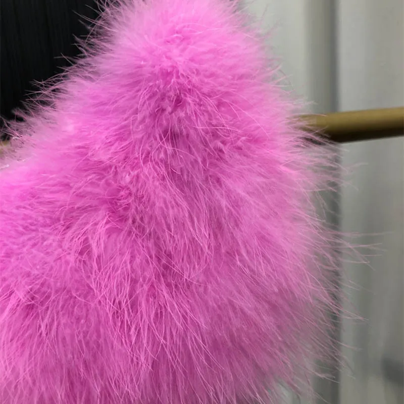 Роскошный Розовый клатч с перьями страуса и полумесяцем женские свадебные