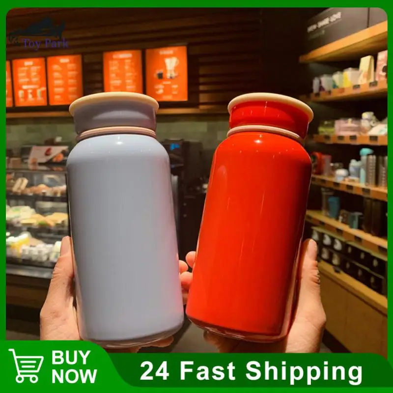 

Portable Drinking Bottles New Cartoon Creative Thermos Bottle 400ml Vacuum Flasks Coffee Cup Temperature Measurement Water Cup