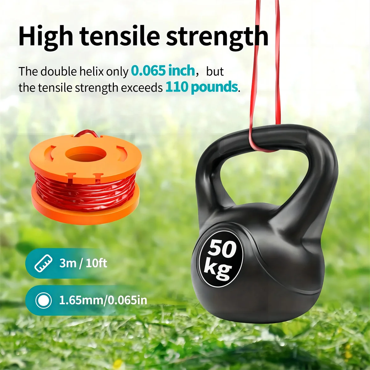 12 шт. 10 футов (3 м) сменные катушки для кромки катушка триммера заправки лески 0 065