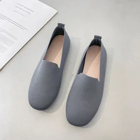2022 women shoes casual flats soft ballet footwear female shallow ladies slip on soft girls solid color knitted womens loafers