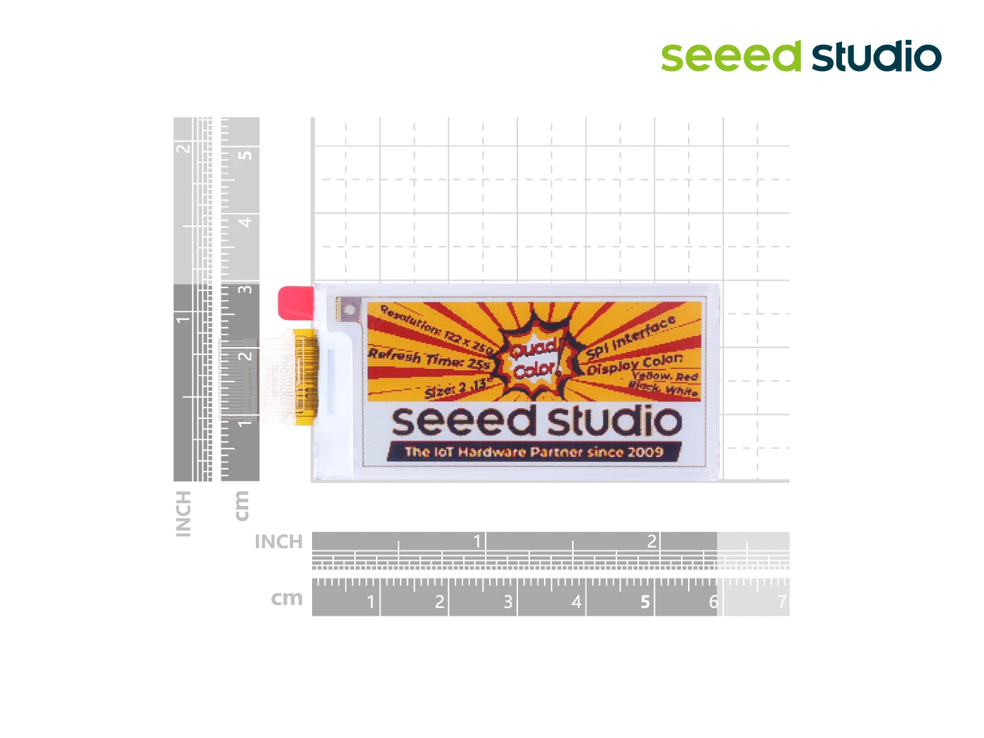 Дисплей eInk/ePaper 2 13 дюйма четырехцветный 122x25 0 пикселей желтый и красный дисплей