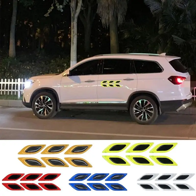 

6 шт., светоотражающие термостойкие автомобильные наклейки на края