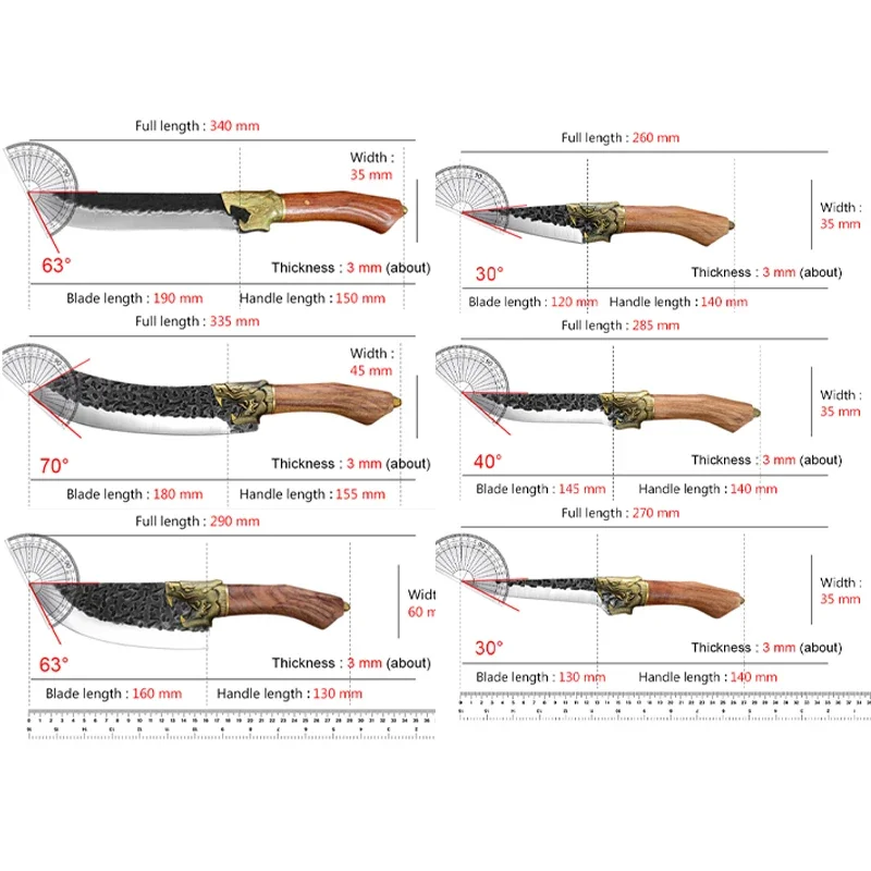 Кухонный нож для ковки и обвалки с крышкой тесак мяса кухонный из нержавеющей